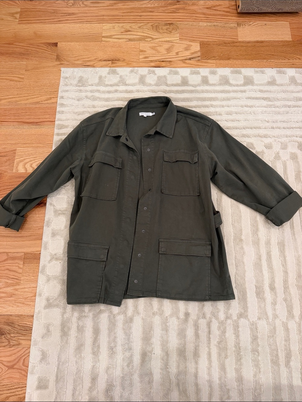 Good American Dark Olive Utility Field Jacket